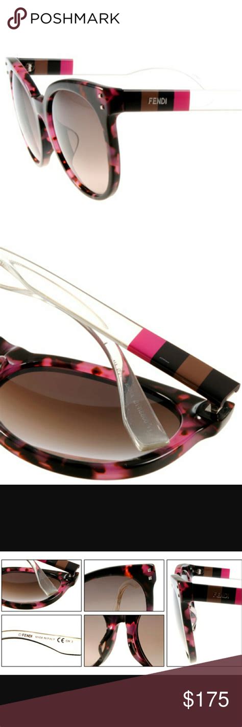 occhiali sole fendi pequin|Fendi Pequin Fuchsia Havana Brown Shade Sunglasses.